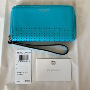 Coach Legacy Perforated Leather Wristlet Wallet